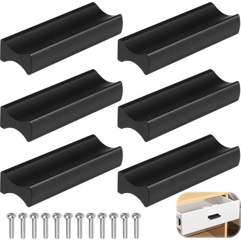Pieces 50mm Furniture Handle, Black Sliding Door Handle (1/5)