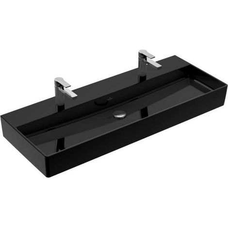 Memento 2.0, Lavabi sospesi, 1200 x 470 mm, Rettangolare, per due rubinetti monoforo, fori per rubinetteria forati, senza troppopieno, Si deve utilizzare una piletta che non si può chiudere o un ViFlo (1/3)