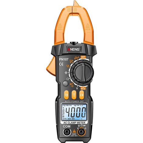 ANENG PN107 Digitales Zangenamperemeter CAT II 600V Wechselspannungs-Multimeter 4000 Counts Ampere-Spannungsmessung Gelb