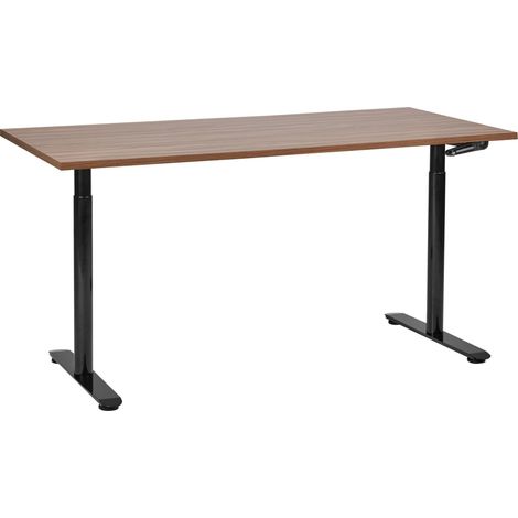 Manual Adjustable Standing Desk DESTINAS Brown/ Black 160 cm 72 cm