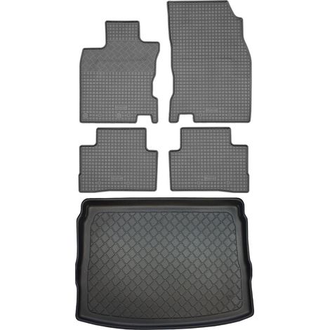 Ensemble de tapis de sol en caoutchouc pour Nissan Qashqai II J11 SUV (5 portes) à partir de février 2014 + tapis de coffre (1/5)
