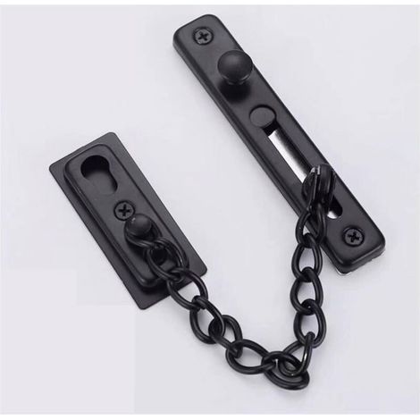 Chaîne sécurité porte inox noir - Lot 6 - Limiteur étroit avec vis - Pour porte interne Aucuneary (1/2)