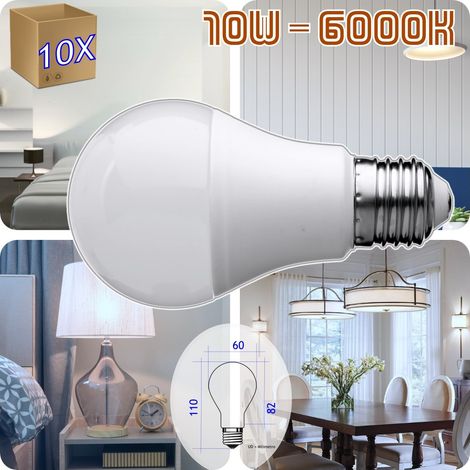 Jandei - 10x Bombilla led Norma A60l 10W rosca E27 6000K tipo A60 Bombilla LED E27 estandar (1/5)