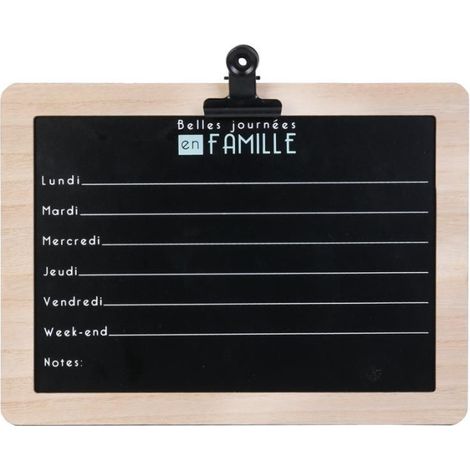 Semainier en Ardoise "Famille" 30cm Noir (1/2)