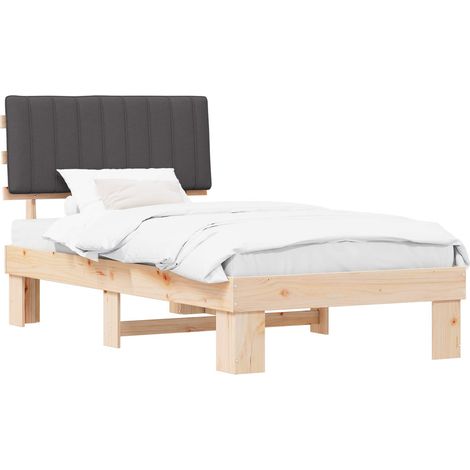 Maison Exclusive - Letto con Testiera Rivestita Grigio scuro 100 x 200 cm (1/5)