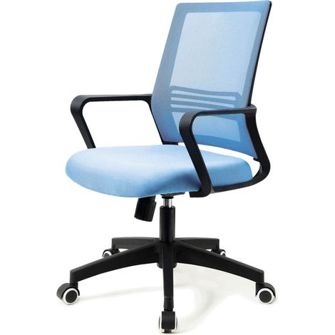 Silla de oficina con ruedas en tela, diseño SOPHIE, color Azul - Herdasa (1/5)