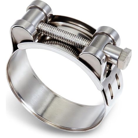Collier Echappement 52-55mm Raccord Echappement Collier De Serrage Inox Métallique Libération Rapide Adaptation Universelle Manchon Echappement Pour Voitures Moto Navire Industrie (1/5)