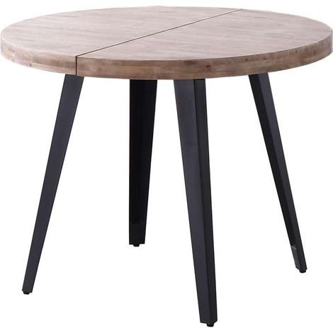 Mesa redonda extensible Berg roble honey patas negras 76 cm(alto) 120cm(ancho) 120-160-200 cm(largo)