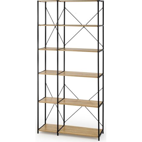 Estantería Houston 845 , Abierta sin pared trasera, Metal, Aglomerado laminado, Número de puertas: 0, Número de cajones: 0, 190x90x30cm