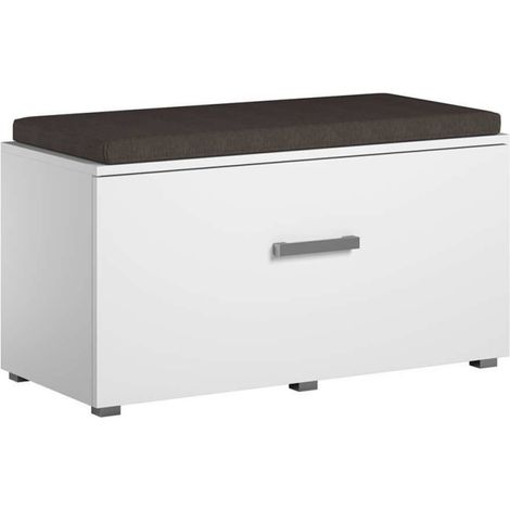 Banc d'entrée avec rangement chaussures - Opal - 45 x 85 x 40 cm - Blanc mat - Livraison gratuite