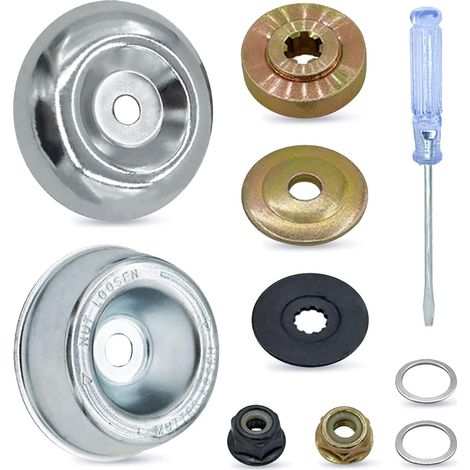 Kit adaptateur de lame pour tondeuse et kit adaptateur de tête de coupe pour tondeuse à fil, remplacement pour débroussailleuses (avec 2 kits d'adaptateurs différents) (1/5)