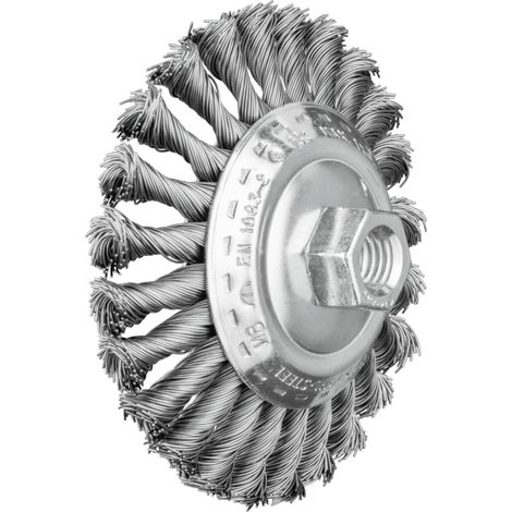 PFERD TOOLS Kegelbürste gezopft KBG Ø 115x15 mm M14 Stahl-Draht-Ø 0,50mm Winkelschleifer 5 Stk