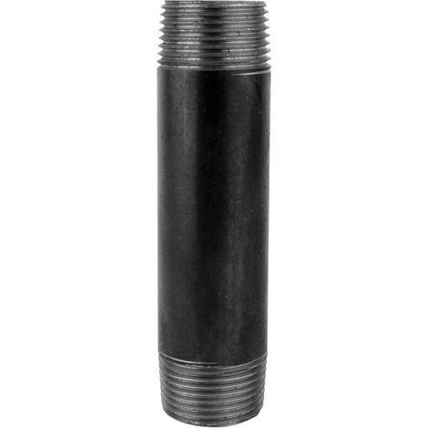 1 Mamelon Acier Noir 3/4 Pouces Fileté Conique Bspt Pour Plomberie Chauffage Sanitaire