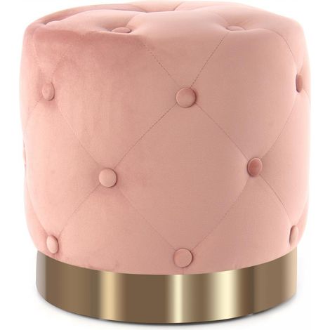 Tabouret semi artisanal ZAJE 40x40 rose (1/4)