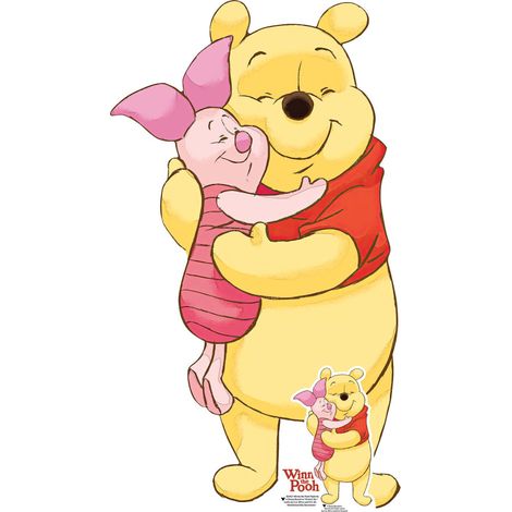 Figurine en carton -  Winnie l'Ourson Et Porcinet Se Font Un Câlin- Hauteur 94 cm (1/5)