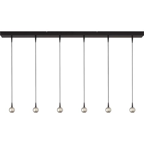 Lampe suspendue à 6 lampes Talana noir avec nickel Ø6cm DTW - 2411-05-37-130-6 (1/3)