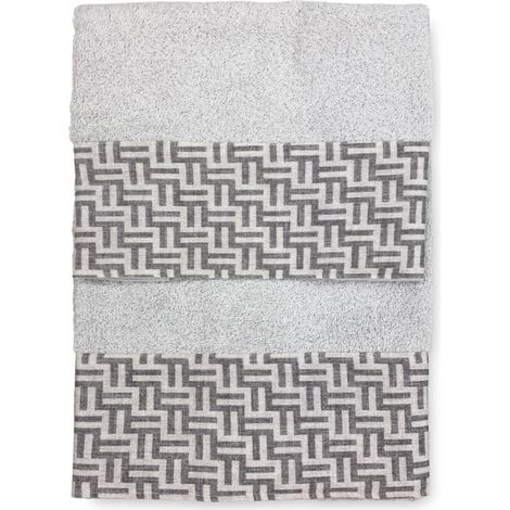 SET asciugamani con bordo FASHION Grigio in puro cotone Made in Italy