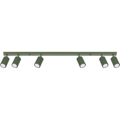 Lampada da soffitto moderna verde oliva, 117 cm, faretti scanalati mobili per soggiorno, corridoio, 6xGU10 10W KARBON Sollux Lighting (1/5)