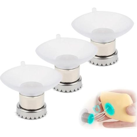 3-teiliger Magnet-Seifenhalter mit Saugnapf für die Dusche, flaschenloser Halter aus Edelstahl für Bad und Küche