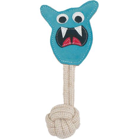 Gioco per cani mostro con corda azzurro 25 cm monster instinct