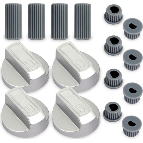 MANOPOLA UNIVERSALE  PER CUCINA A GAS COLORE SILVER INNESTO 6 - 8 MM 4 PEZZI
