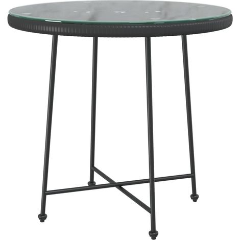 Esstisch Schwarz Ø80 cm Hartglas und Stahl vidaXL