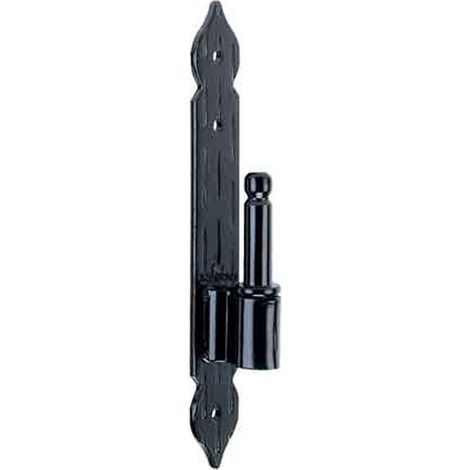 CARDINE SU PIASTRA 20x3 cm - Mod. Rigata, finitura Nero Goffrata