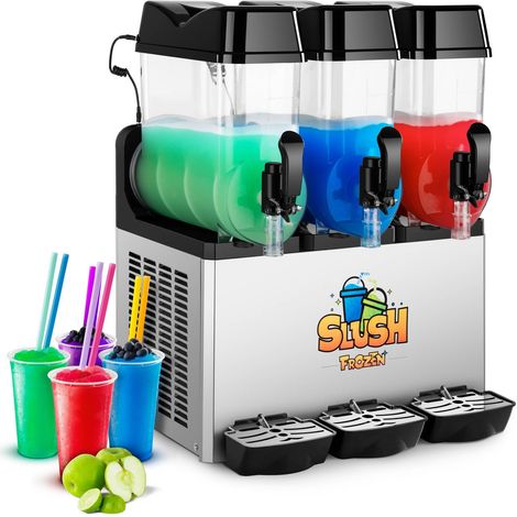 Royal Catering – Machine à granitas 3 cuves 12L – Moteur 600W écoénergétique – Design moderne avec éclairage LED – Idéal pour bars et événements (1/5)