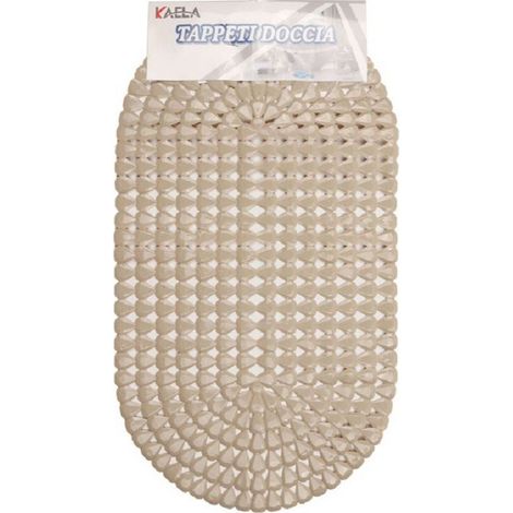 Kaela - Tappeto Antiscivolo Ovale Diamante Cachi Per Vasca Bagno Doccia 36 X 66 Cm 87860 - (1/2)