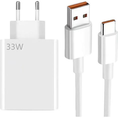 Compatible avec le kit Xiaomi SuperCharge 33W (chargeur rapide standard européen + câble de données Type-C) - Charge rapide universelle pour téléphones et tablettes (1/4)