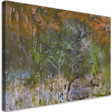 Tableau sur toile Un arbre en fleurs dans la prairie rouille 90x60 (1/5)