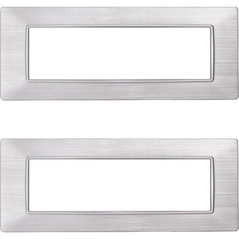 gloca Placche Plastica Satinata Compatibili Plana (2 Pezzi Silver, 6 Posti) (1/4)