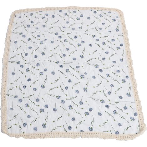Couverture pour bébé avec un joli imprimé crêpe, douce, légère et respirante, en coton, idéale pour les chambres d'enfants et les poussettes, avec un imprimé pissenlit. (1/5)