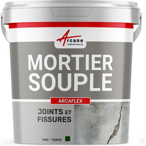 Arcane Industries – Mortier joint souple 10 kg – Réparation fissures béton, carrelage, mur, façade, piscine – Étanchéité durable, souplesse, haute adhérence