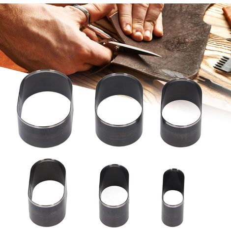 Ensemble de 6 matrices de découpe ovales pour cuir, découpées à la main, matrice de découpe ovale pour cuir de 35/40/45/50/55/60 mm de diamètre. (1/5)