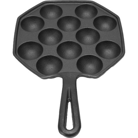 Antihaft-Gusseisenpfanne mit 12 Mulden für Takoyaki (1/5)