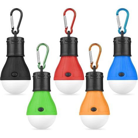 5 Campinglampen, LED-Campinglaternen, Zeltlampen, Notleuchten, Campinglampen mit Karabiner, Angeln, Stromausfälle, wasserdicht [Energieklasse A+++] (1/5)