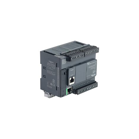 Modicon M221, contrôleur 24E/S PNP, port Ethernet+série, 24VCC - TM221CE24T
