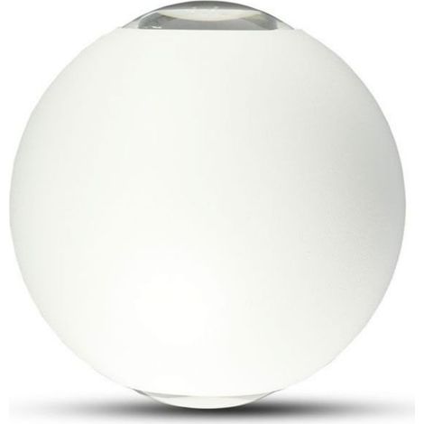 Aplique LED esférico de pared V-TAC de 6 W, doble haz, blanco natural, IP65