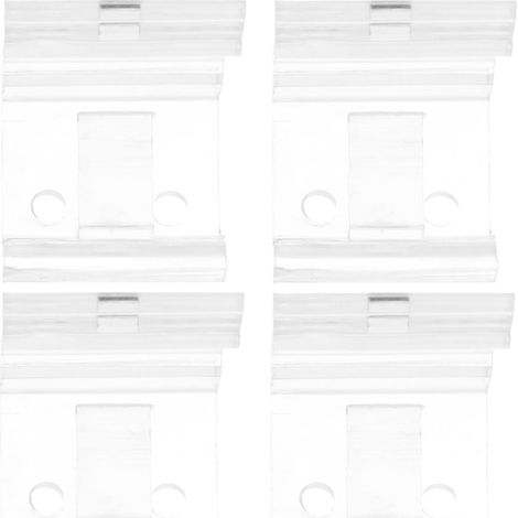 Clips de fixation en polycarbonate haute transparence, paquet de 4, résistants au jaunissement et aux chocs, pour stores vénitiens à enclenchement, prêts à installer et à stabiliser.