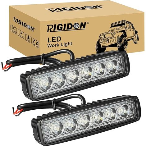 Mini barra de luces LED de 15 cm, 2 unidades, 6 pulgadas, 18 W, 12 V, 24 V, luz de trabajo para todoterrenos, coches, camiones, SUV, 4x4, tractores, focos antiniebla de 6000 K. (1/5)