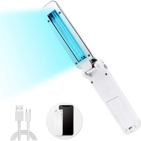 Lampe UV portable, efficacité UVC jusqu'à 99 %, nettoyeur UV pour téléphone portable, lampe UV USB portable pour la maison, les animaux de compagnie, l'école, l'hôtel, le bureau (1/5)