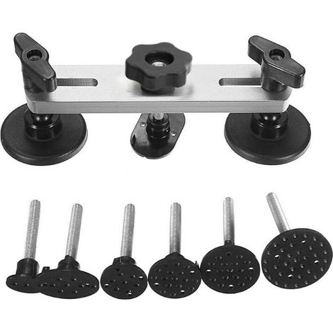 Karosserie-Reparatur-Werkzeug-Set, doppelpolig, Brücken-Dellenzieher-Sets, Reparaturwerkzeug zur lacklosen Dellenentfernung mit 6 Klebelaschen für die automatische Dellenentfernung, Türbeulen und Schä (1/5)