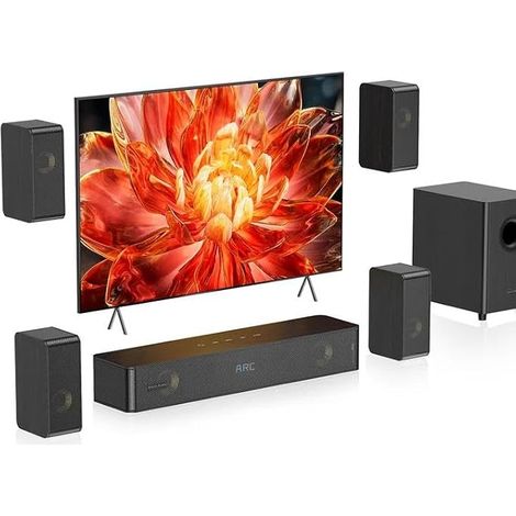 5.1.2 Barre de Son TV Home Cinéma en Bois, 400W Peak Power, Son Surround Virtuel (1/5)