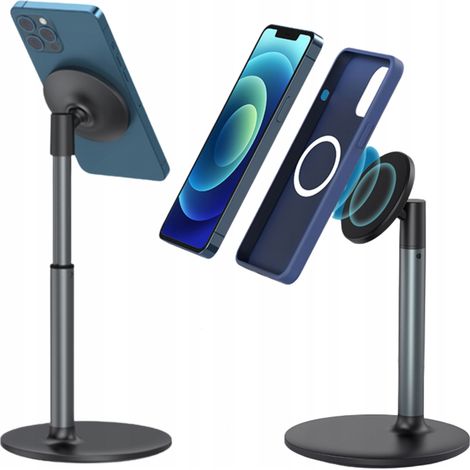 Soporte magnético para teléfono, soporte de escritorio con cabezal giratorio (1/5)
