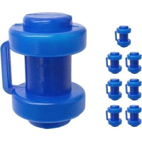 Trampoline Embout de Poteau pour Les Piquets de Filet du Trampoline,Filet de Sécurité Pièce de Rechange,Lot de 8 embouts de protection pour barres de filet de trampoline, 25 mm, bleu-- (1/5)