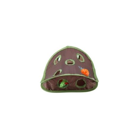 Interaktives Katzenspielzeug mit 9 Mauslöchern – Interaktives Spielzeug zur Intelligenzförderung von Katzen mit Glocke und Maus – Crezuo