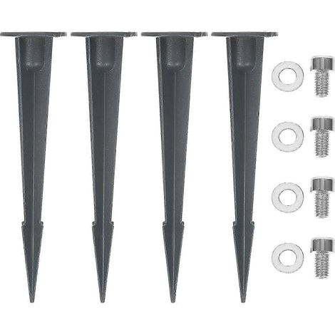 Piquets de sol en aluminium résistant aux intempéries pour lampes solaires de jardin, 16 x 4 x 4 cm, lot de 4 piquets de rechange pour éclairage extérieur (1/5)