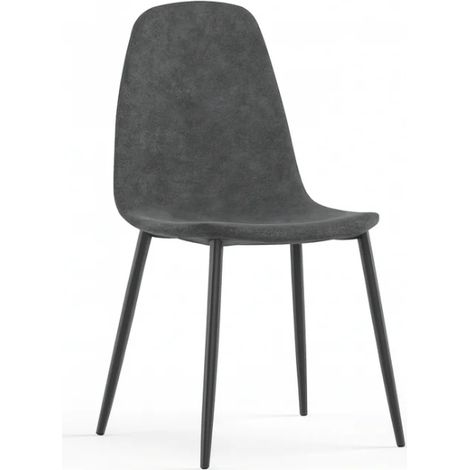 Aurelia, Set di 4 sedie in similpelle Grigio (44cm X 50cm H. 84cm) Duzzle (1/5)