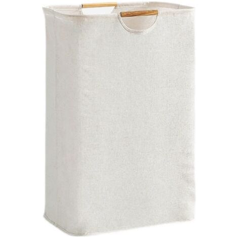 Laundry Basket 30 x 30 x 40 cm, Foldable Laundry Basket with Handle, Large Laundry Basket for Clothes, Travel, Towels, Toys in Family and Dormitory, White (1/4)